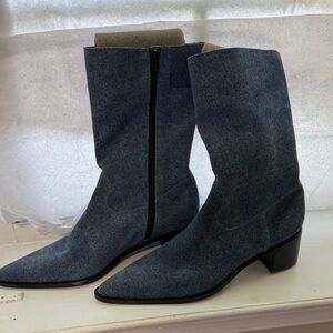 Jacqueline Ferrar Denim Blue Heeled Boots